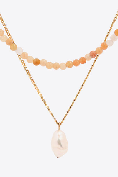 Double-Layered Freshwater Pearl Pendant Necklace - Ruby's Fashion