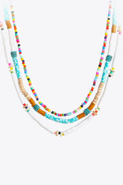 Multicolored Bead Necklace Three-Piece Set - Ruby's Fashion