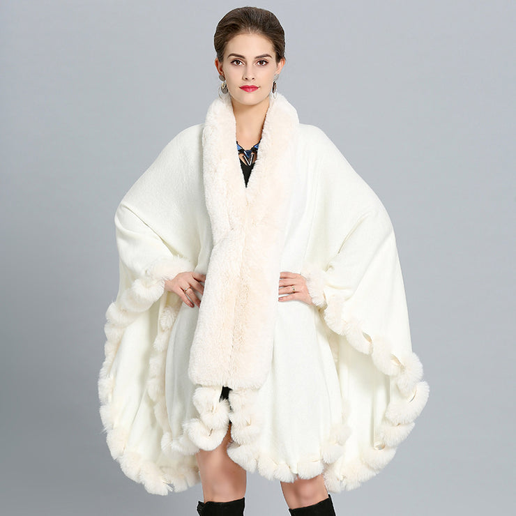 Winter Thick Shawl Imitation Fox Fur Long Collar - Ruby's Fashion