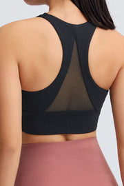 Triangle Mesh Back Sports Bra - Ruby's Fashion