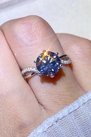 2 Carat Moissanite Ring in Smokey Gray - Ruby's Fashion