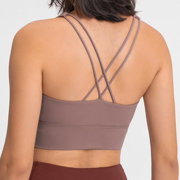 Double-Strap Cross-Back Sports Bra - Ruby's Fashion