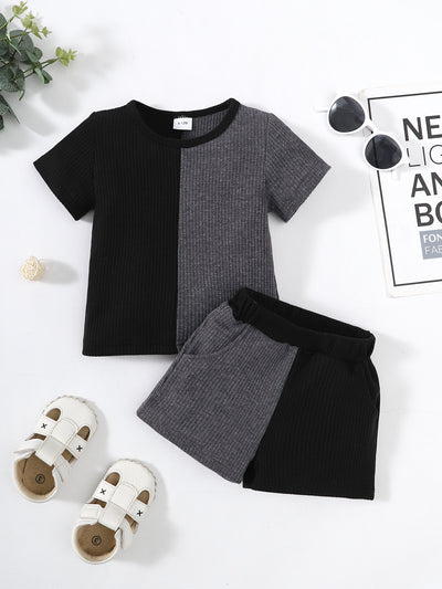 Boys Two-Tone T-Shirt and Shorts Set - Ruby's Fashion