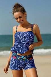 Printed Tied Tankini Set - Ruby's Fashion