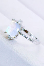 925 Sterling Silver Square Moonstone Ring - Ruby's Fashion