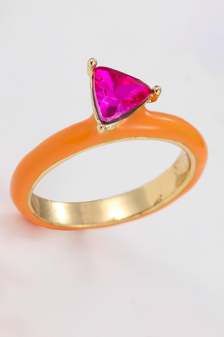 Sweet Beginnings Glass Stone Ring - Ruby's Fashion