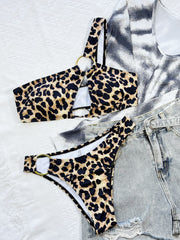 Leopard One-Shoulder Bikini Set - Ruby's Fashion
