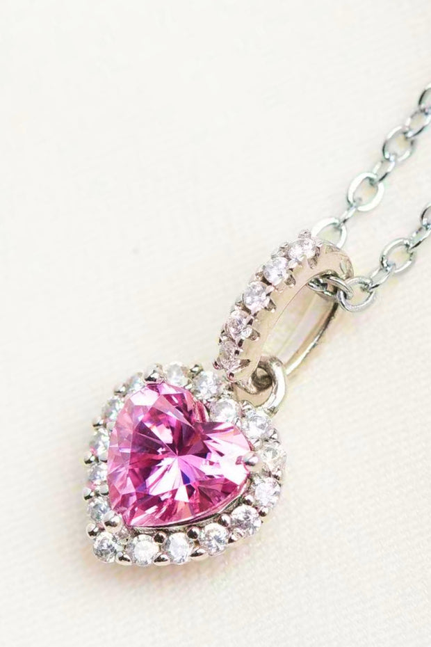 1 Carat Moissanite Heart Pendant Necklace - Ruby's Fashion