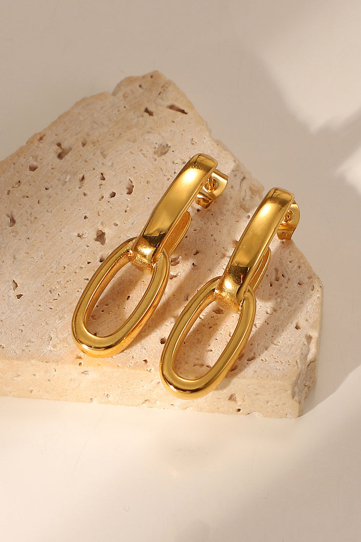 Gold-Plated Chain Link Earrings - Ruby's Fashion