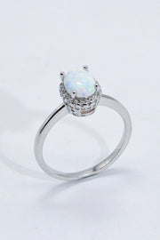 925 Sterling Silver 4-Prong Opal Ring - Ruby's Fashion