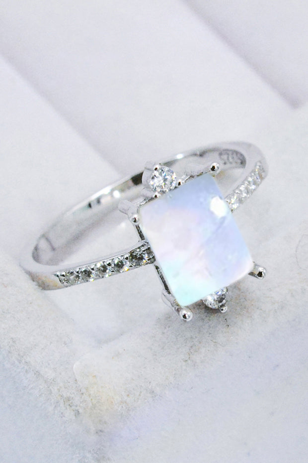 925 Sterling Silver Square Moonstone Ring - Ruby's Fashion