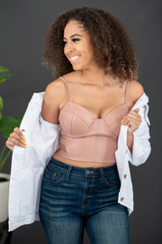 SHOPIRISBASIC Ready to Go Faux Leather Strappy Bustier Crop Top - Ruby's Fashion