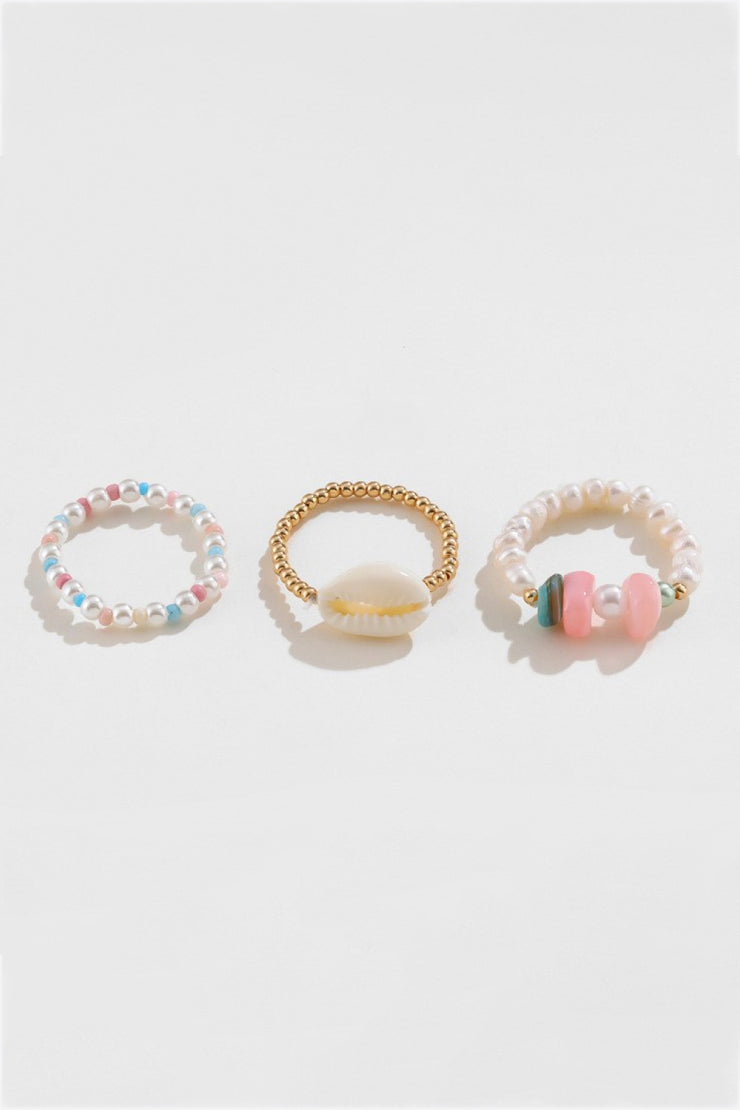 3-Piece Ocean Element Ring Set - Ruby's Fashion