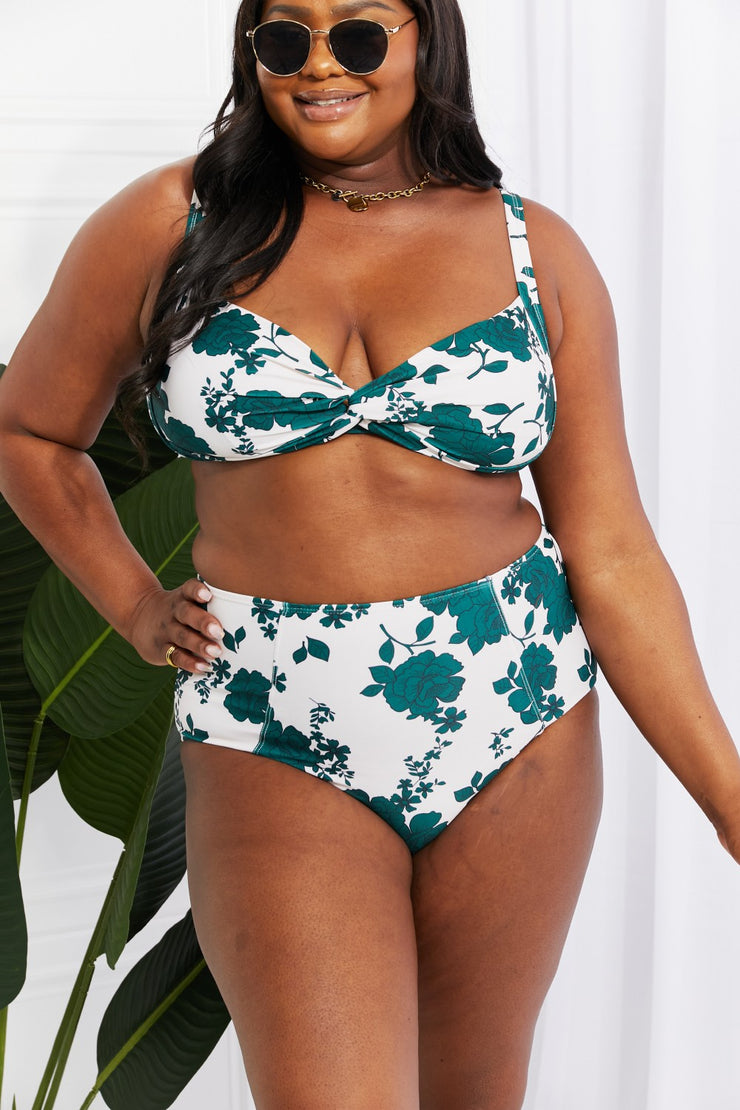 Marina West Swim Take A Dip Twist High-Rise Bikini in Forest - Ruby's Fashion