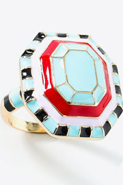 18K Gold Plated Multicolored Ring - Ruby's Fashion