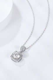 1 Carat Moissanite Square Pendant Necklace - Ruby's Fashion