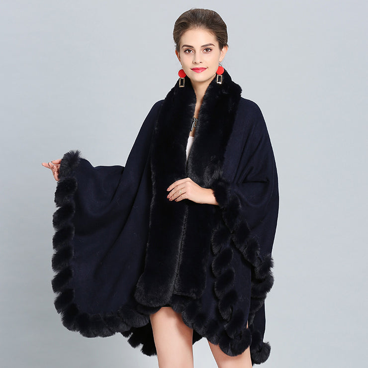 Winter Thick Shawl Imitation Fox Fur Long Collar - Ruby's Fashion