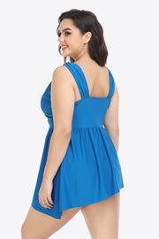 Plus Size Plunge Sleeveless Two-Piece Swimsuit - Ruby's Fashion