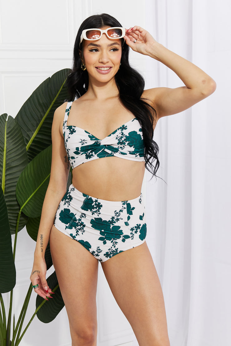 Marina West Swim Take A Dip Twist High-Rise Bikini in Forest - Ruby's Fashion