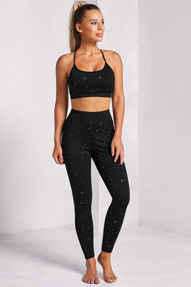 Star Print Sports Bra and Leggings Set - Ruby's Fashion