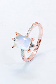 925 Sterling Silver Square Moonstone Ring - Ruby's Fashion