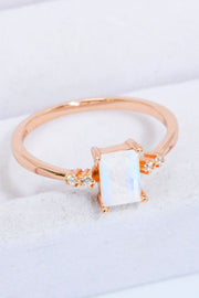 Rectangle Natural Moonstone Ring - Ruby's Fashion