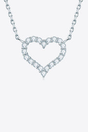 Moissanite Platinum-Plated Heart Necklace - Ruby's Fashion