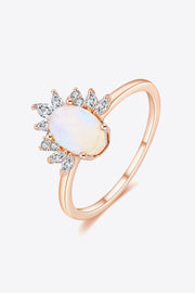 18K Rose Gold-Plated Natural Moonstone Ring - Ruby's Fashion