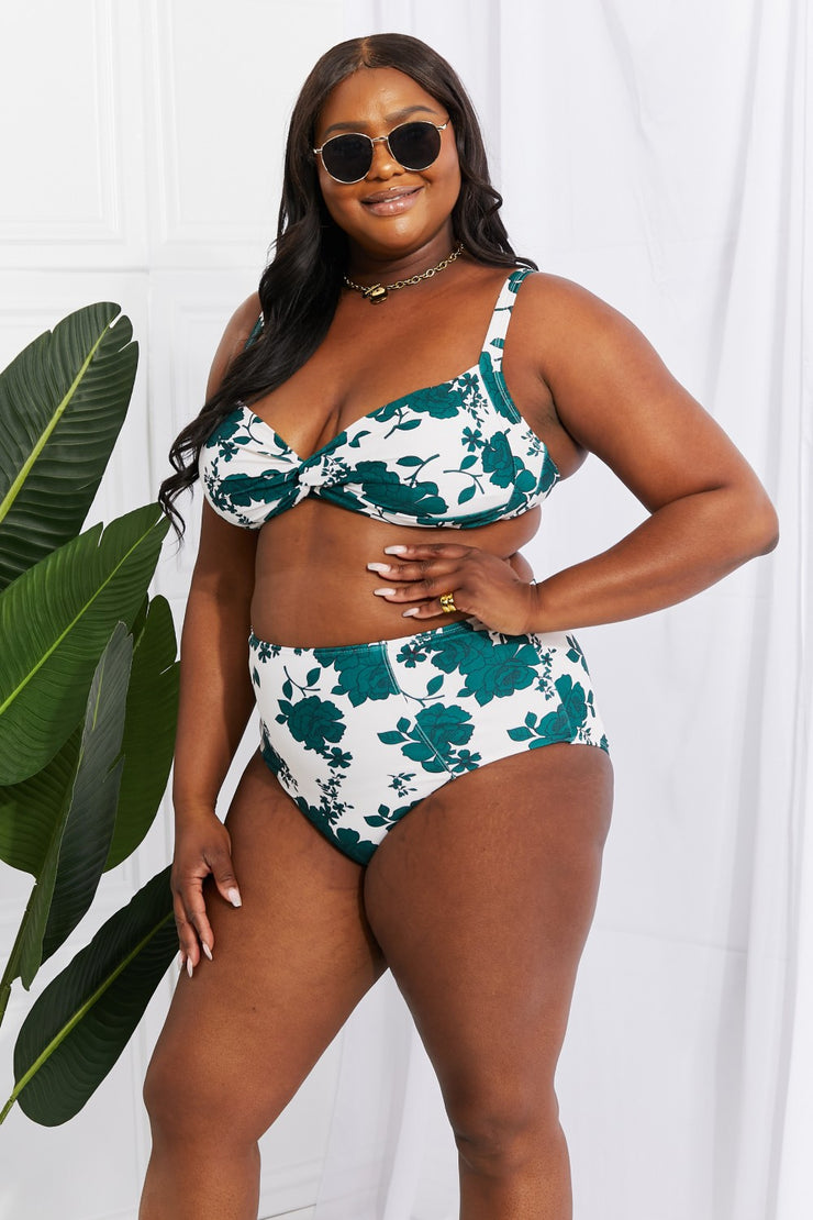 Marina West Swim Take A Dip Twist High-Rise Bikini in Forest - Ruby's Fashion