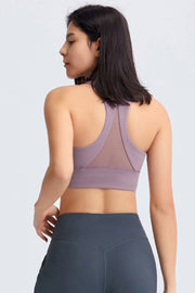 Triangle Mesh Back Sports Bra - Ruby's Fashion